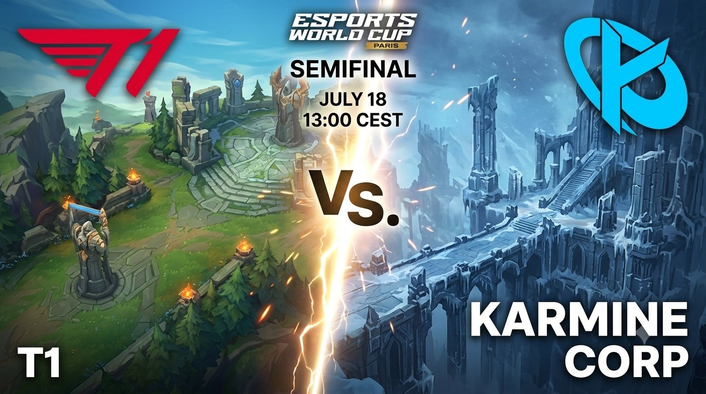 Previsão T1 vs Karmine Corp: Semifinal de League of Legends da EWC 2026