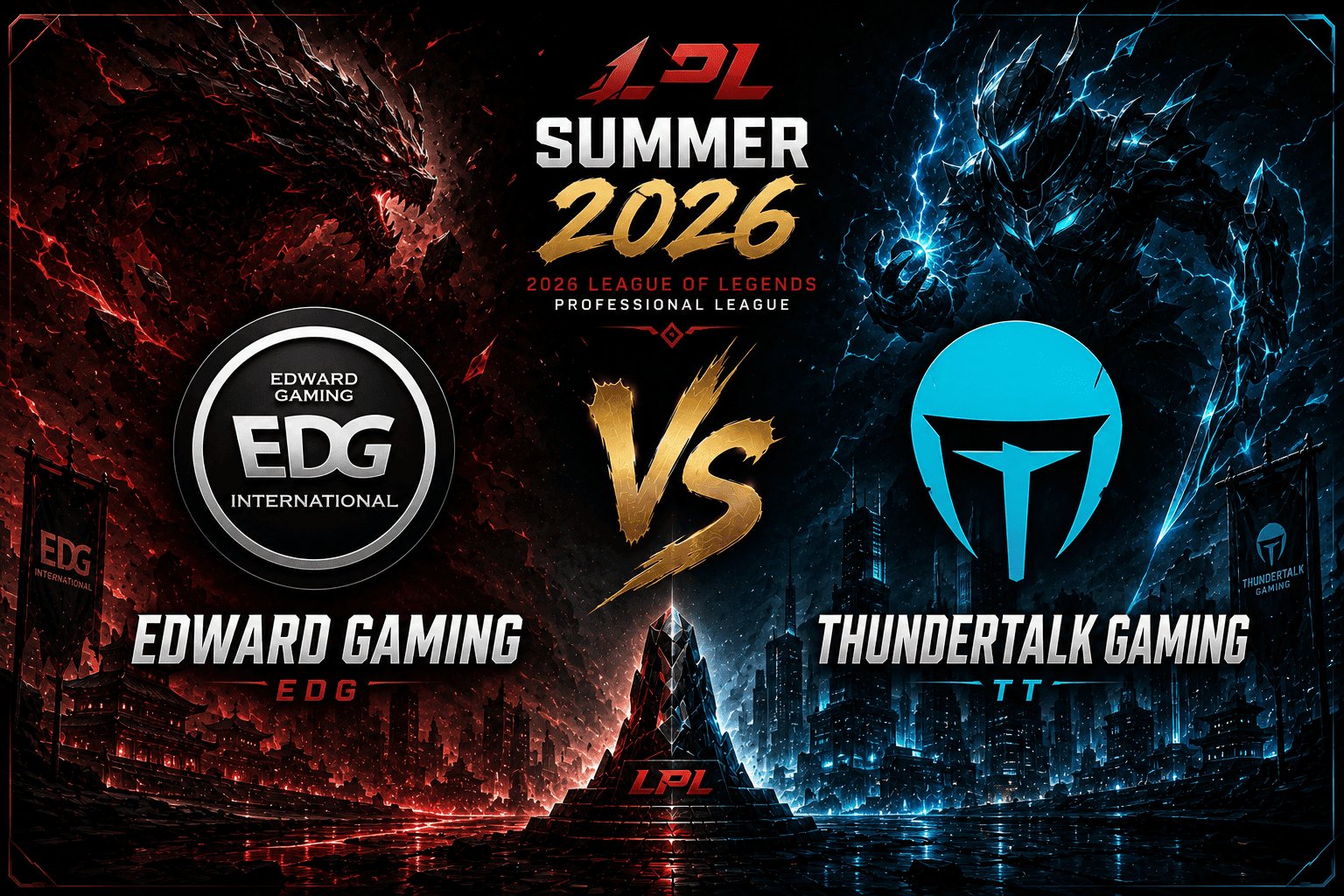 Prognóstico EDward Gaming vs ThunderTalk Gaming na LPL Summer 2026 de League of Legends