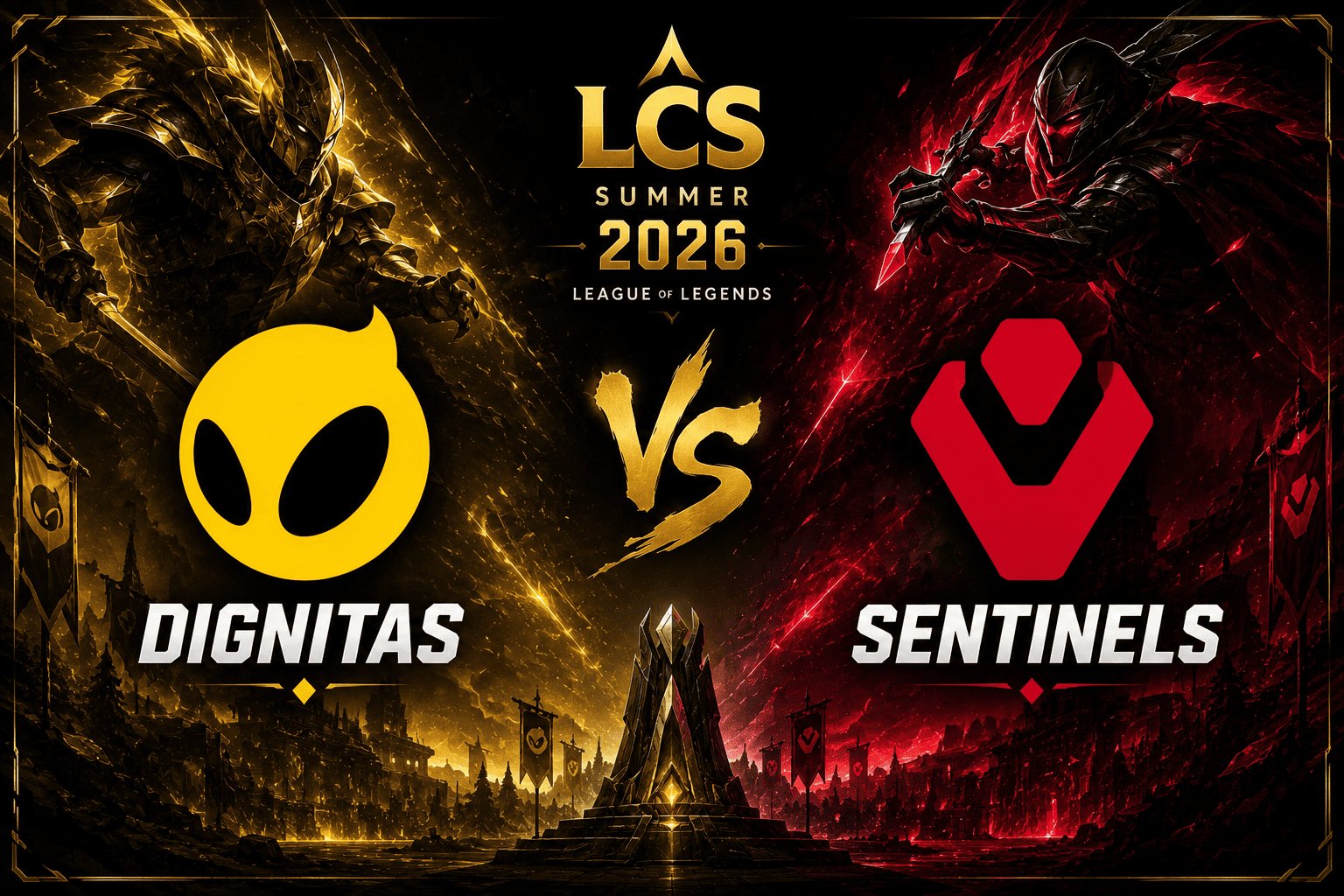Palpite Dignitas vs Sentinels no LCS Summer 2026 de League of Legends