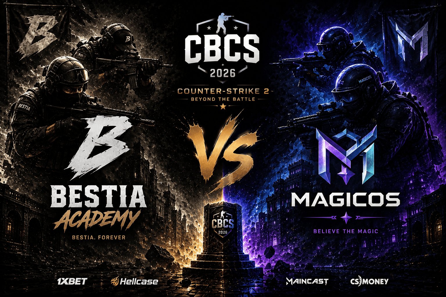 Prognóstico para a partida Bestia Academy — MAGICOS no CBCS 2026 de CS2