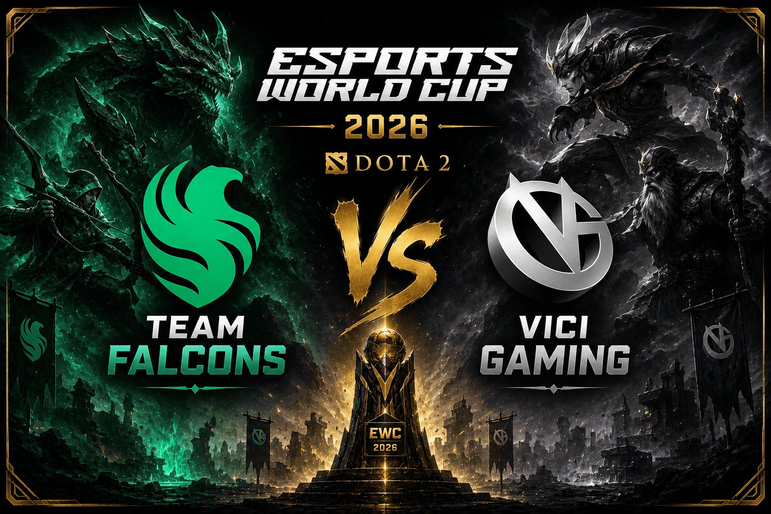 Team Falcons vs Vici Gaming Match Prediction at Esports World Cup 2026 in Dota 2