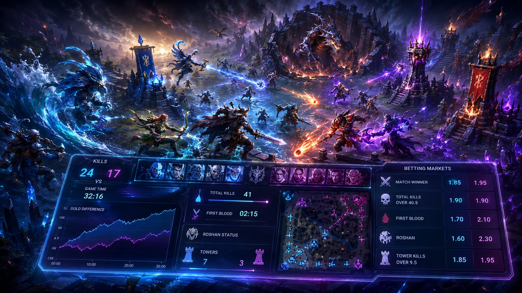 Auf welche Wettmärkte kann man in Dota 2 neben Match- und Map-Sieg wetten?