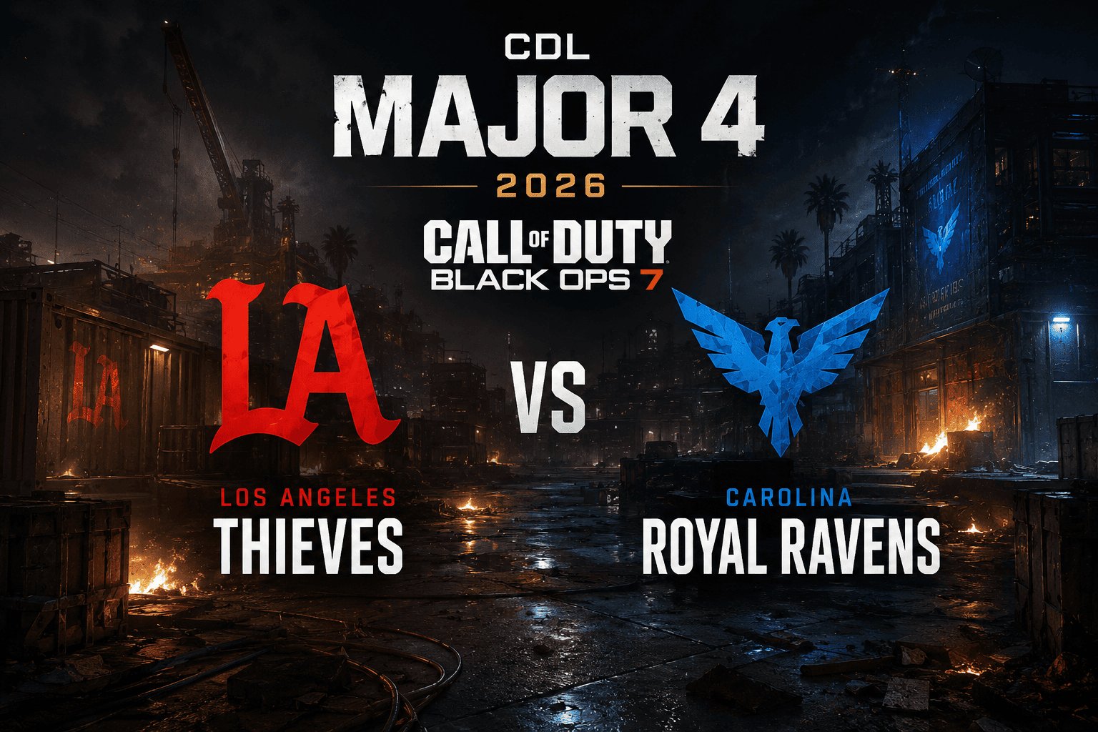 Palpite para Los Angeles Thieves vs Carolina Royal Ravens na CDL Major 4 2026: batalha de abertura em Paris