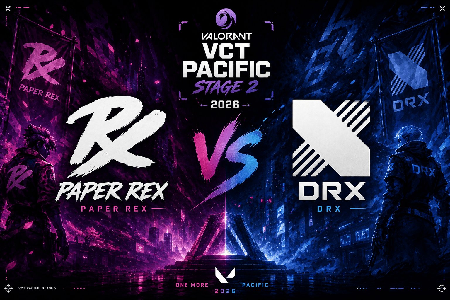 Prognóstico para a partida Paper Rex — DRX no VCT Pacific Stage 2 2026 de Valorant